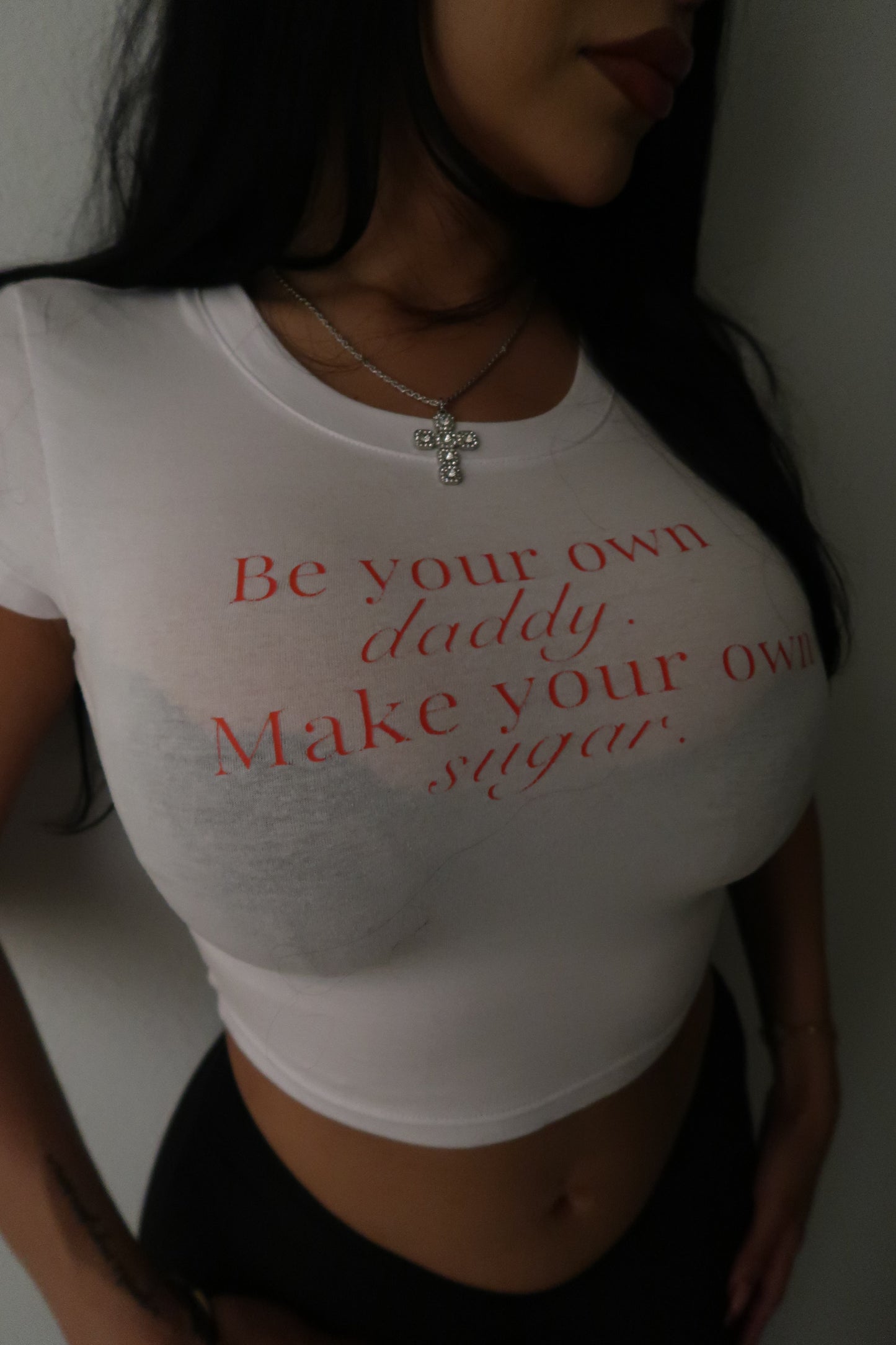 Be Your Own Daddy, Make Your Own Sugar Crop Top (White)